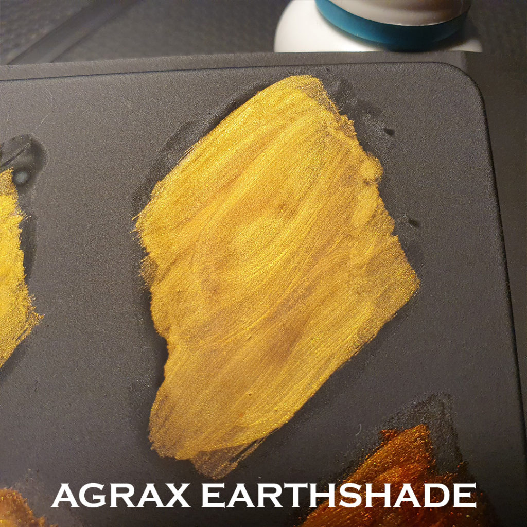 Solid Gold paint with Agrax Earthshade shade