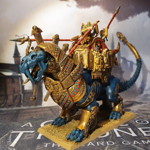 Painted model of a Tomb Kings Warsphinx