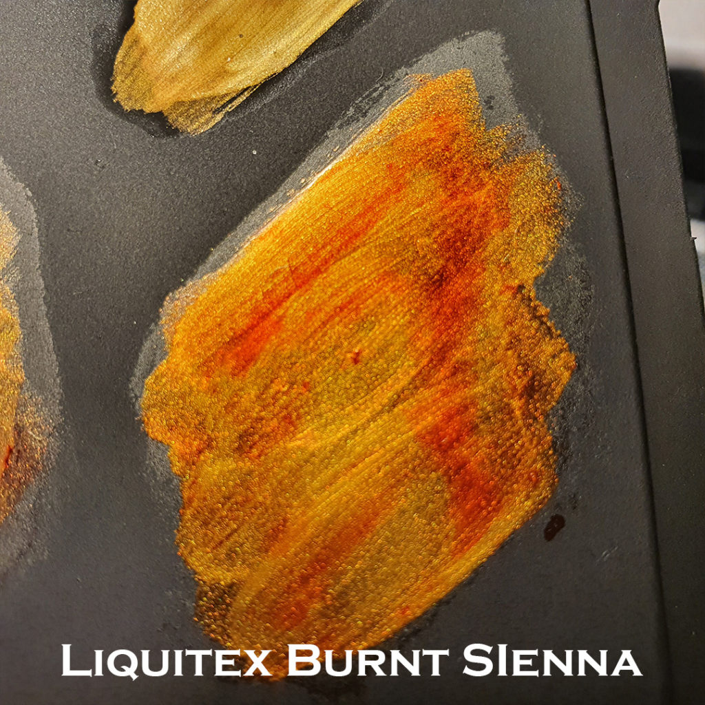 Peinture Solid Gold avec encre Liquitex Burnt Sienna